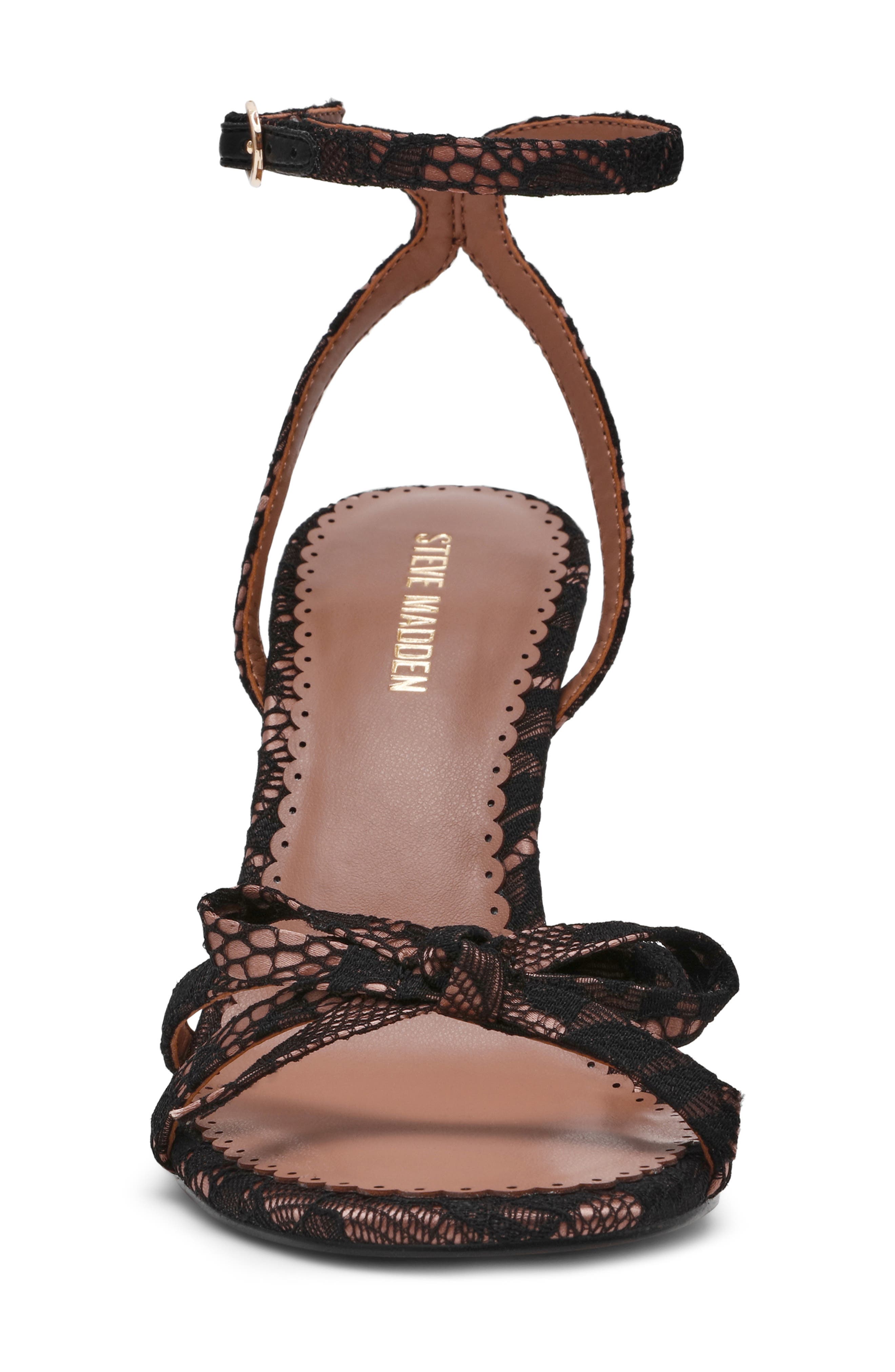 Steve Madden Hara Ankle Strap Sandal, Alternate, color, Black Lace