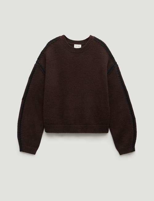 Hush Whitney Whipstitch Knitted Sweater In Brown