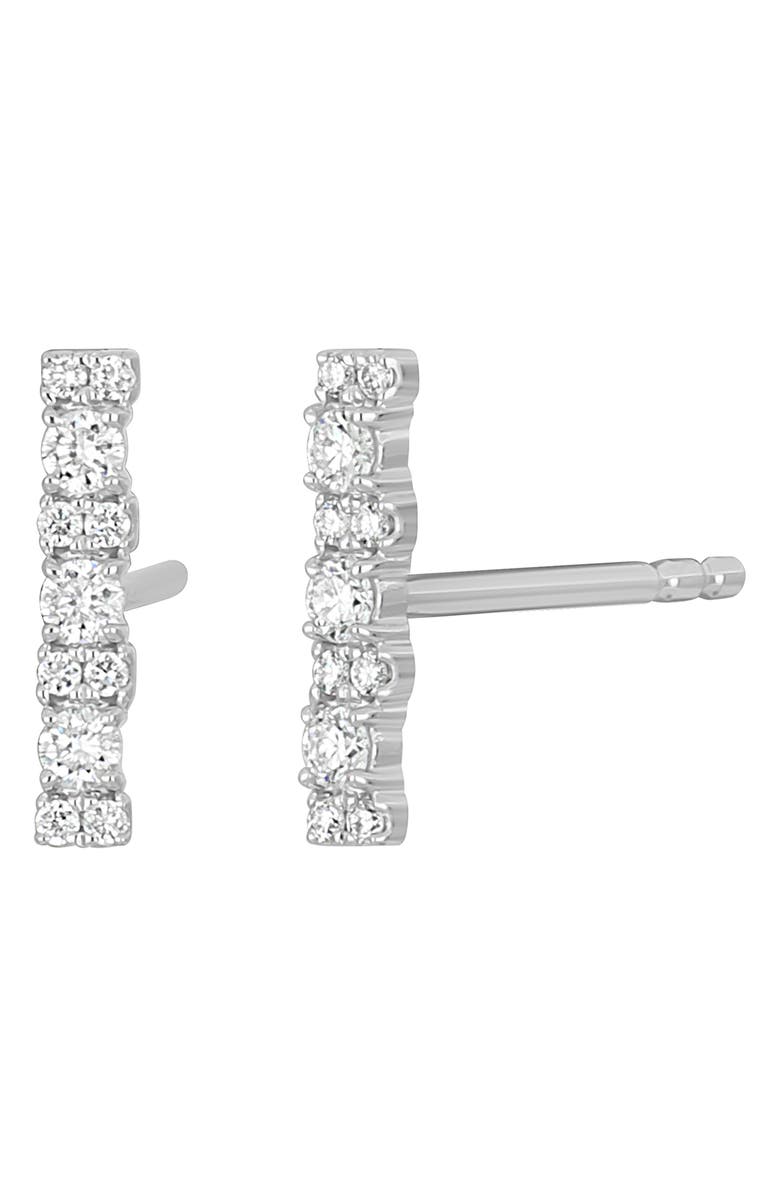 Bony Levy Mika Diamond Bar Stud Earrings, Main, color, 18K White Gold