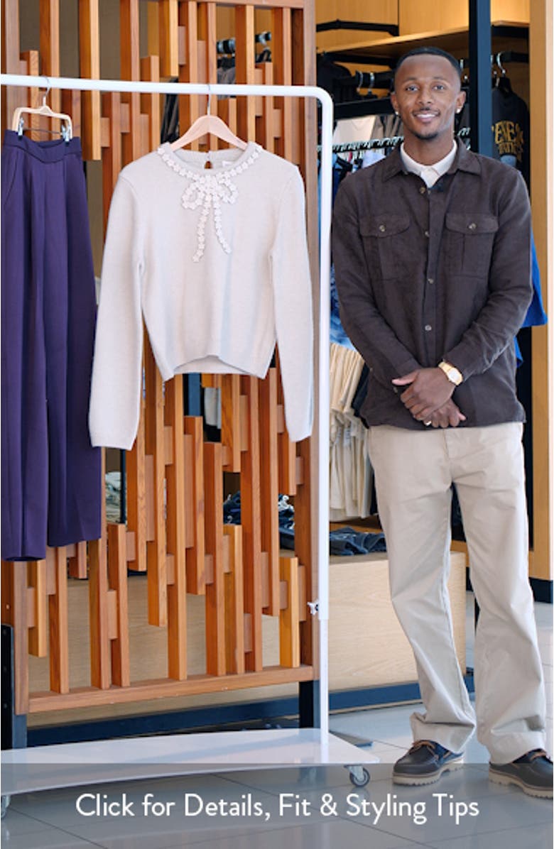 Floral Appliqué Bow Sweater, sales video thumbnail