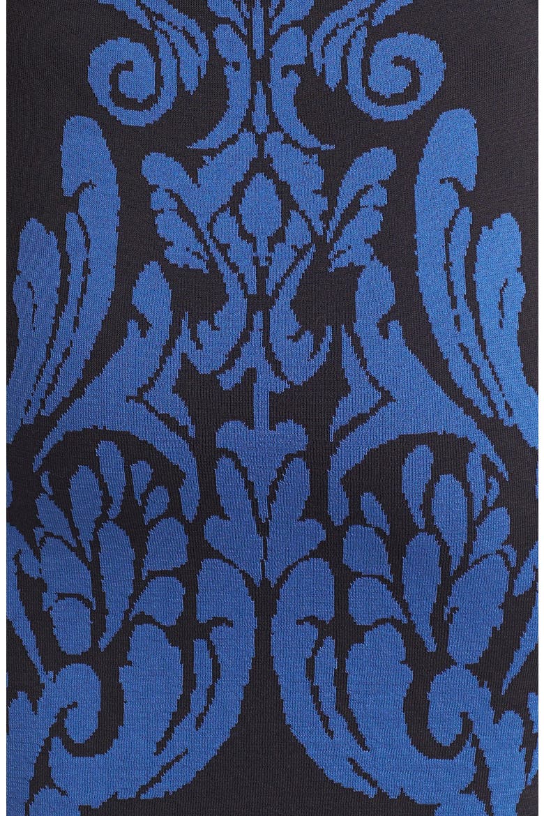 'Briella' Patterned Sweater Dress, Alternate, color, RICH BLACK/ BLUE DUSK