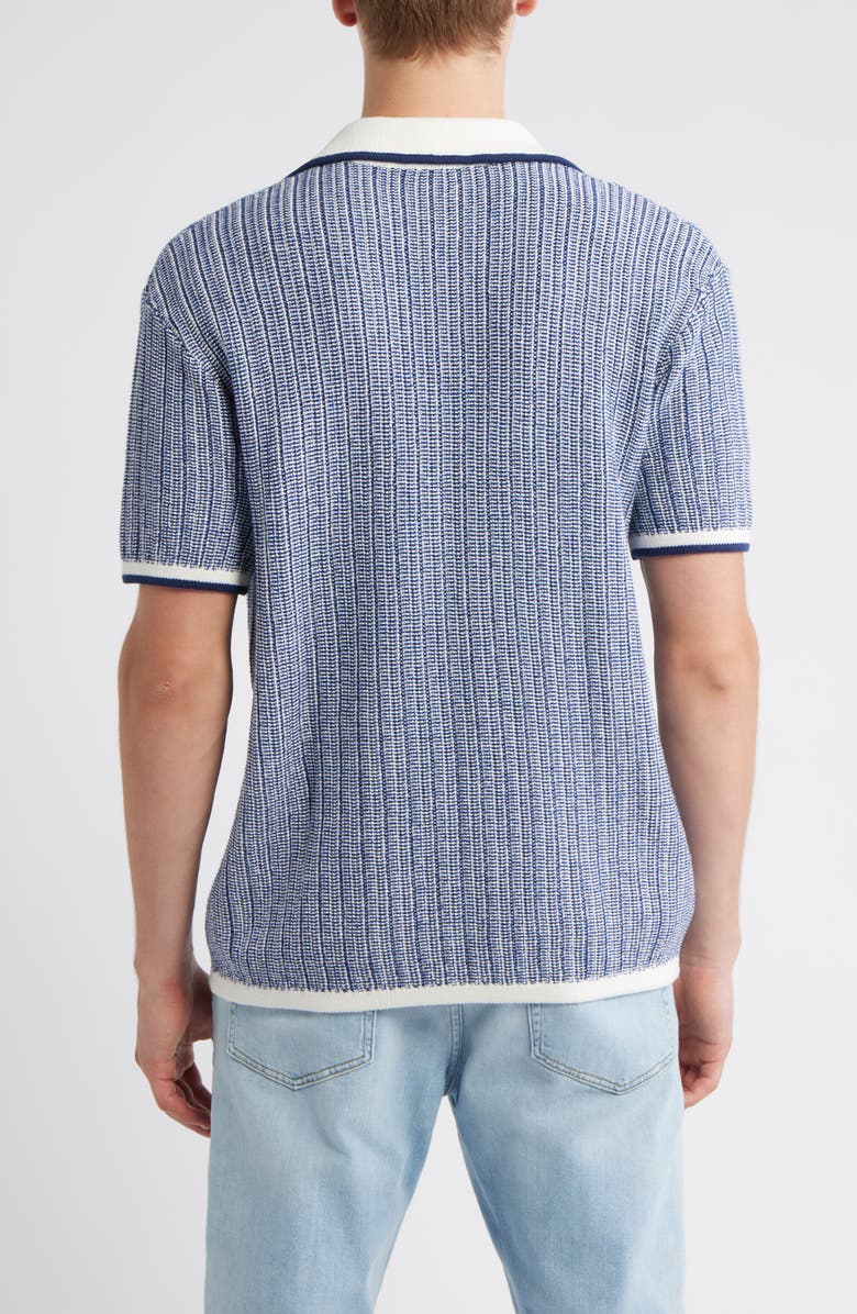 MAVRANS Marled Johnny Collar Polo, Alternate, color, Blue