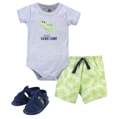 Cotton Bodysuit, Shorts and Shoe Set (Baby)