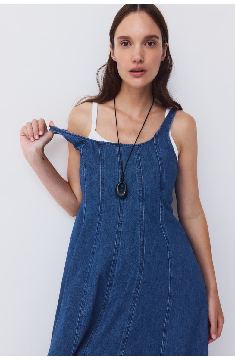 H&M Mama Denim Midi Dress, Alternate, color, Denim Blue