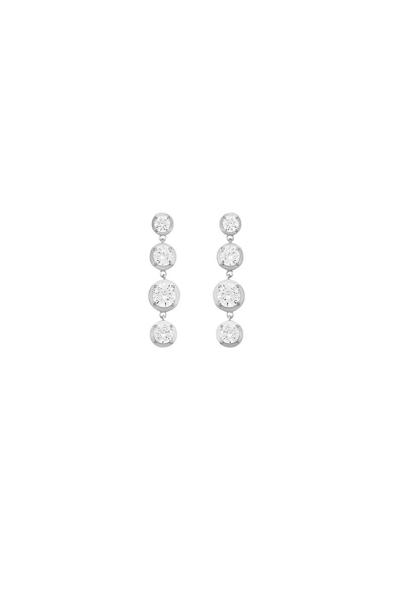 Mini Bella  Drop Earrings, Main, color, White Gold
