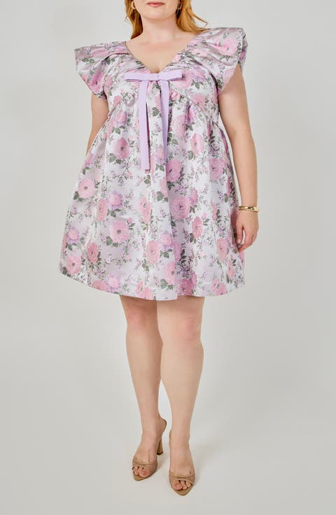 Bow Jacquard Minidress