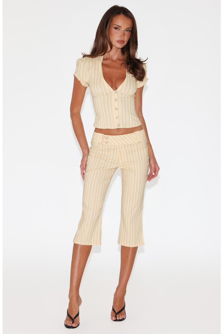 Kittie Stripe Capri Pants, Alternate, color, YELLOW STRIPE