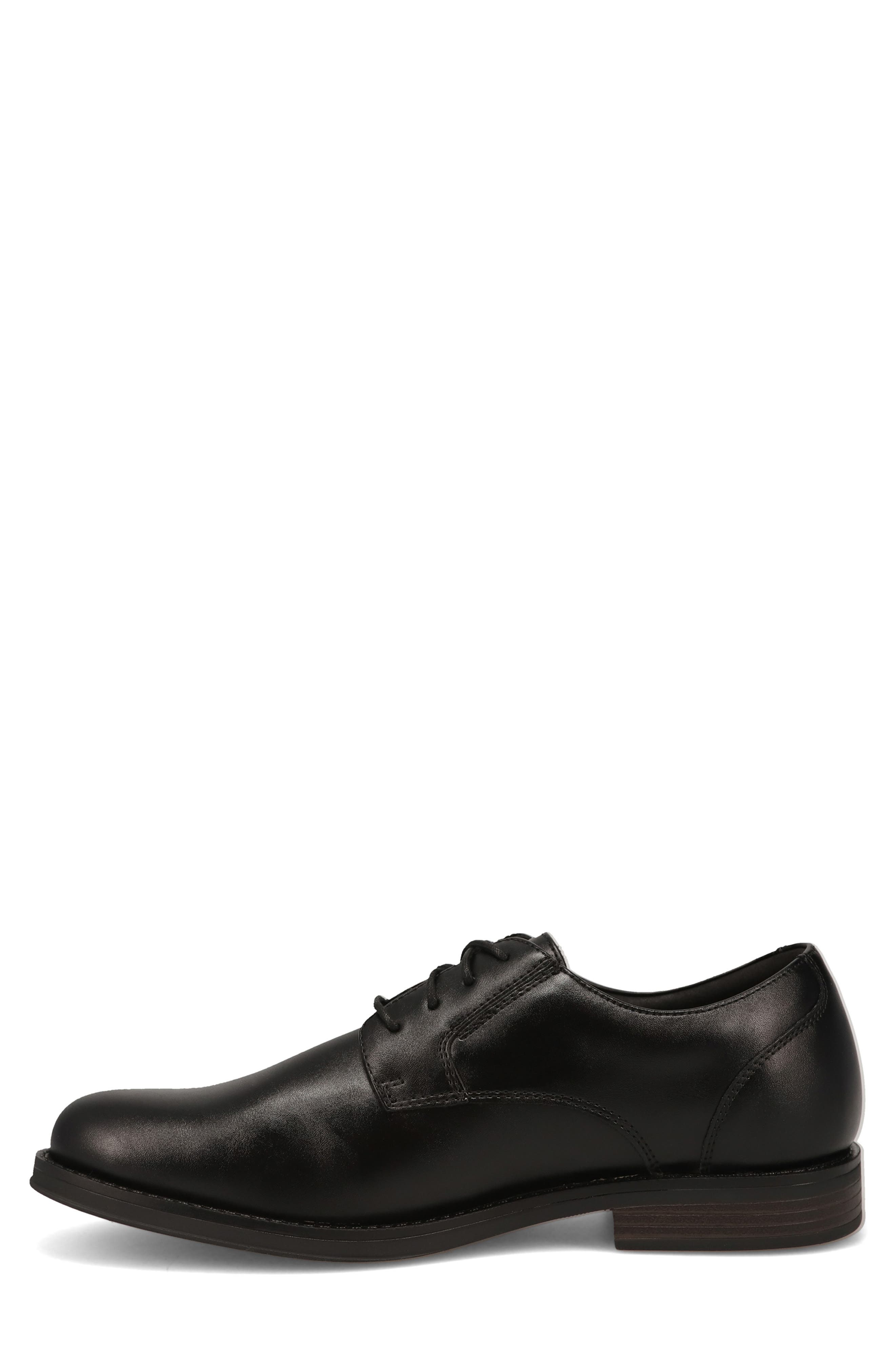 Bridgeport Faux Leather Plain Toe Derby, Alternate, color, BLACK