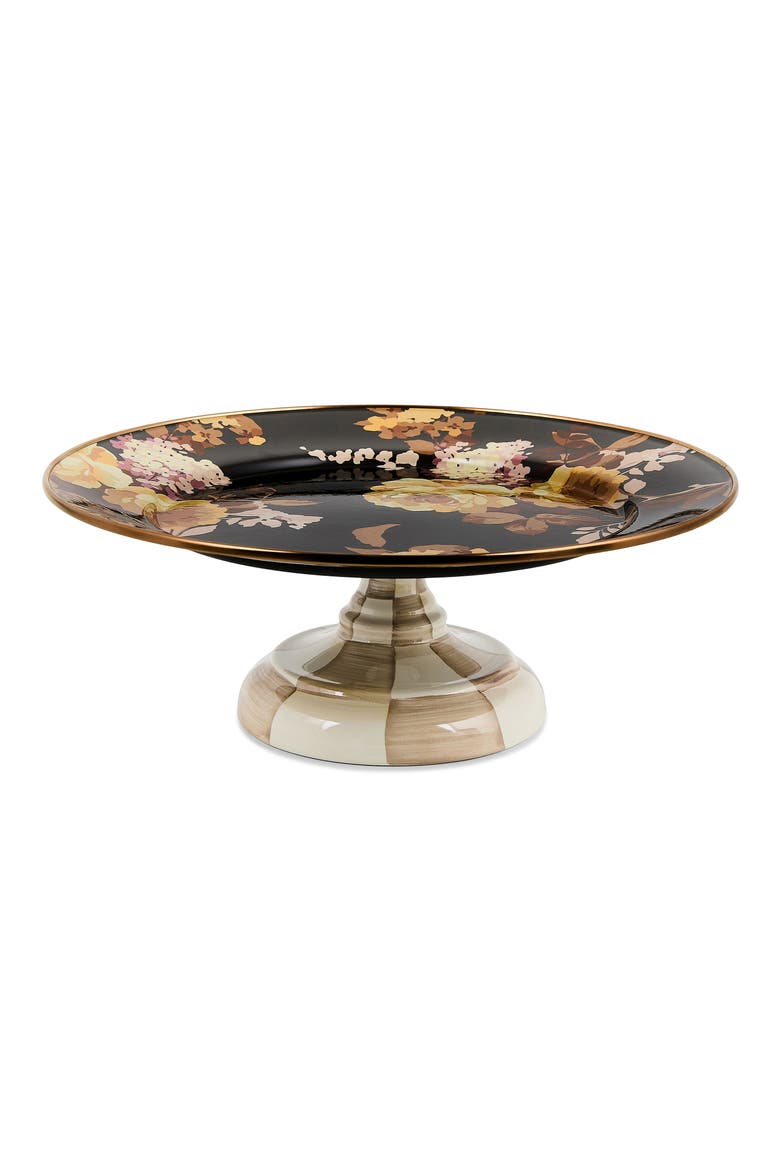 Wild Rose Small Pedestal Platter, Main, color, BROWN