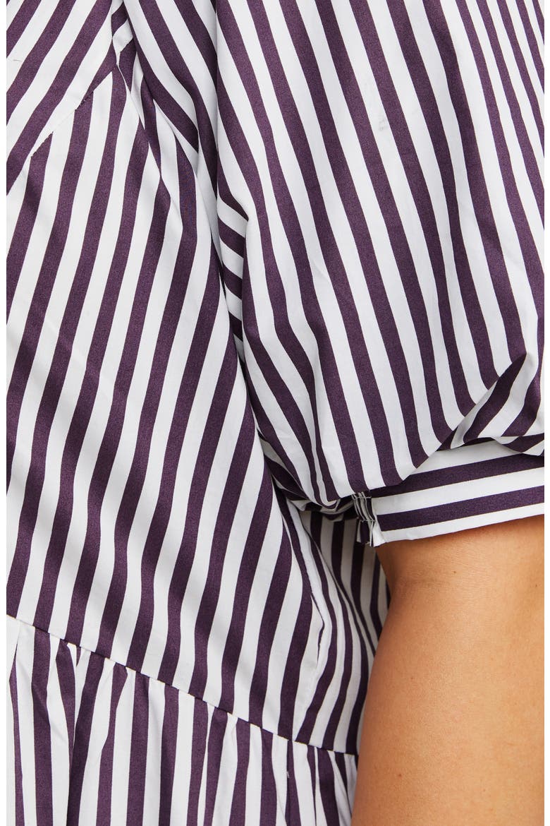 Dominica Stripe Midi Dress, Alternate, color, PLUM/ MILK