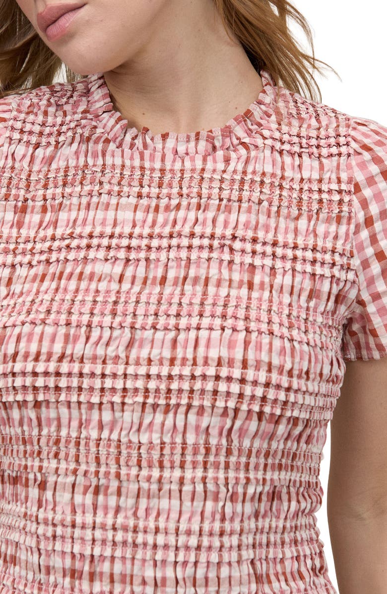 Nobody's Child Martha Gingham Smocked Cotton Minidress, Alternate, color, Pink