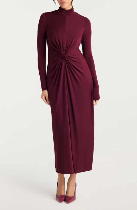 Tovianna Knot Front Long Sleeve Dress