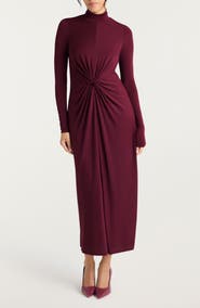 Cinq à Sept Tovianna Knot Front Long Sleeve Dress