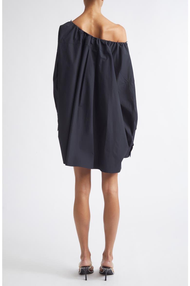Long Sleeve Cotton Button-Up Shirtdress, Alternate, color, BLACK