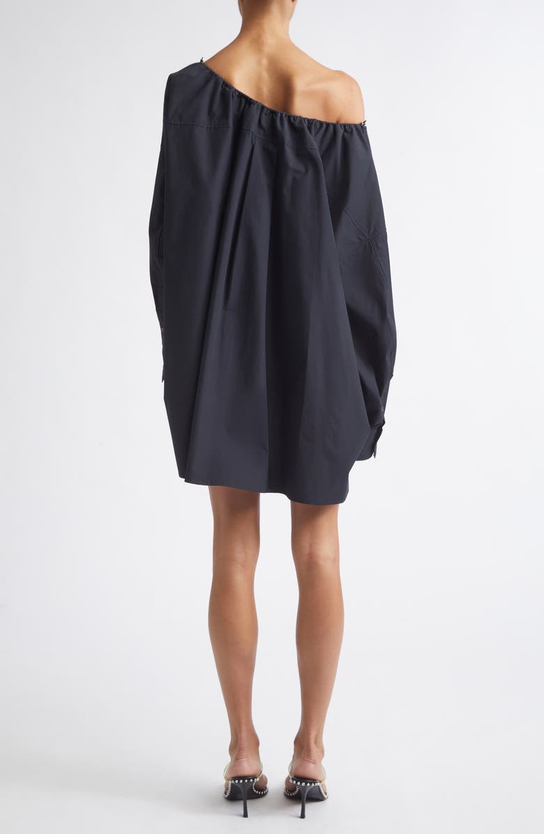 Alexander Wang Long Sleeve Cotton Button-Up Shirtdress, Alternate, color, Black