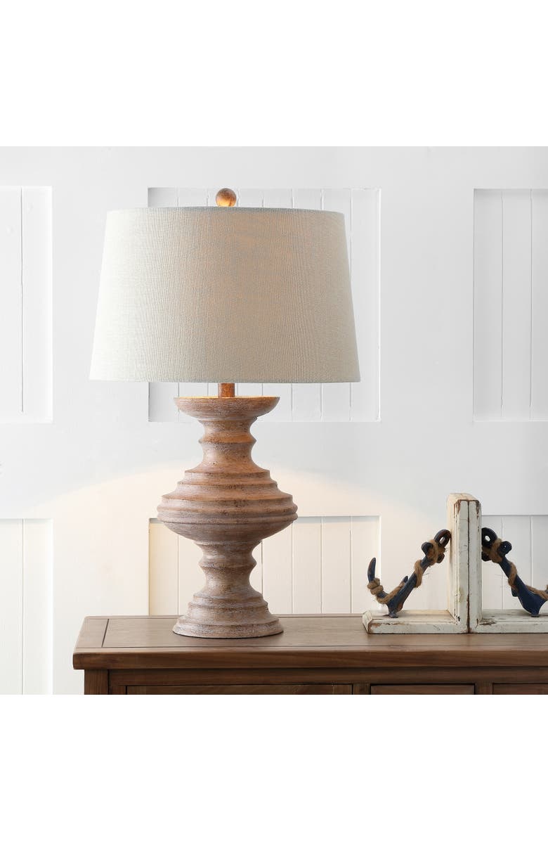 JONATHAN Y Scarlett 26.5" Resin LED Table Lamp, Brown, Alternate, color, Brown