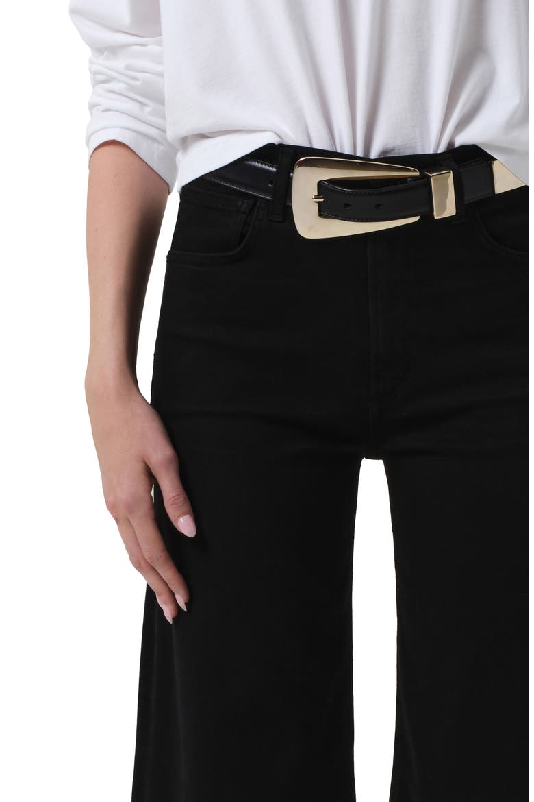 Lyra High Waist Wide Leg Jeans, Alternate, color, PLUSH BLACK BLACK