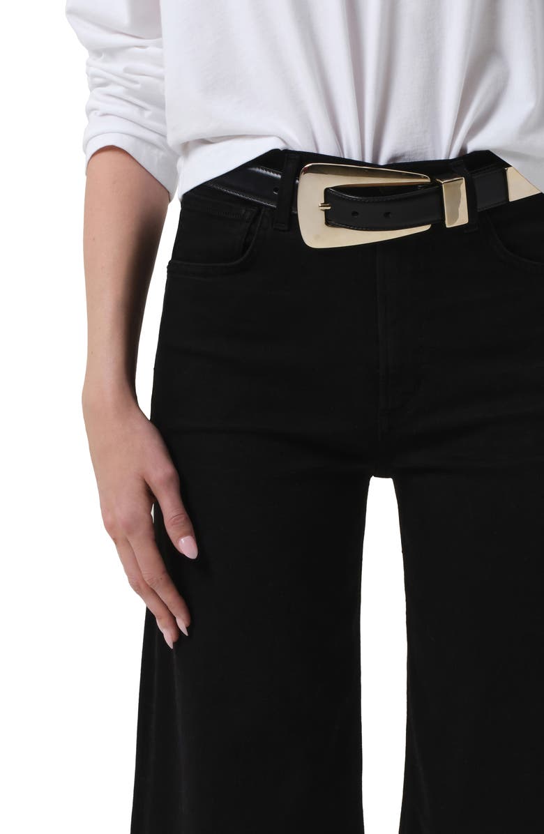 Citizens of Humanity Lyra High Waist Wide Leg Jeans, Alternate, color, Plush Black Black