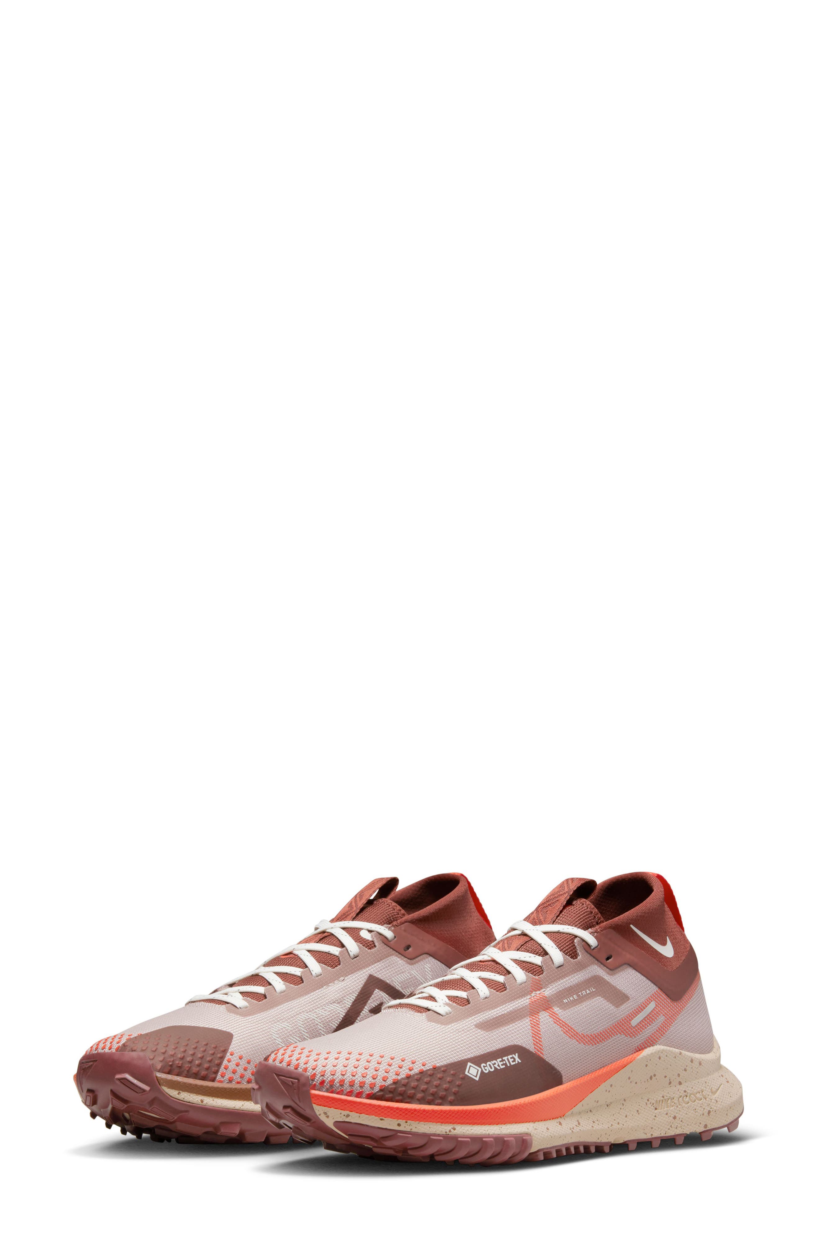 React Pegasus Trail 4 Gore-Tex® Waterproof Running Shoe, Main, color, TAUPE/ RED/ SAIL