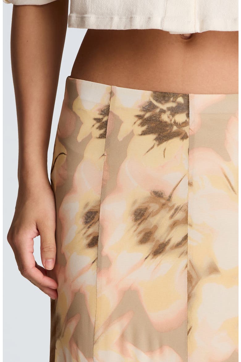 Midi Flare Godet Skirt, Alternate, color, PASTEL YELLOW MULTI