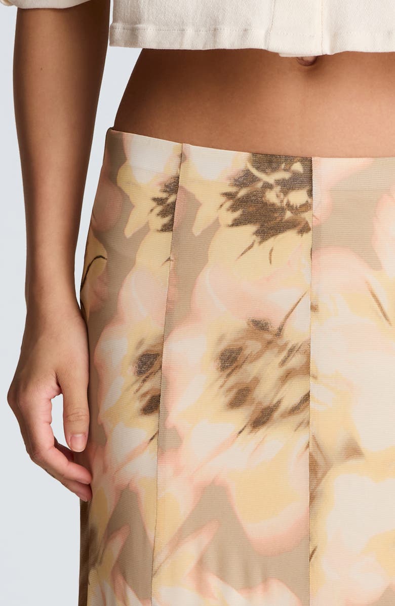 Kenneth Cole Midi Flare Godet Skirt, Alternate, color, Pastel Yellow Multi