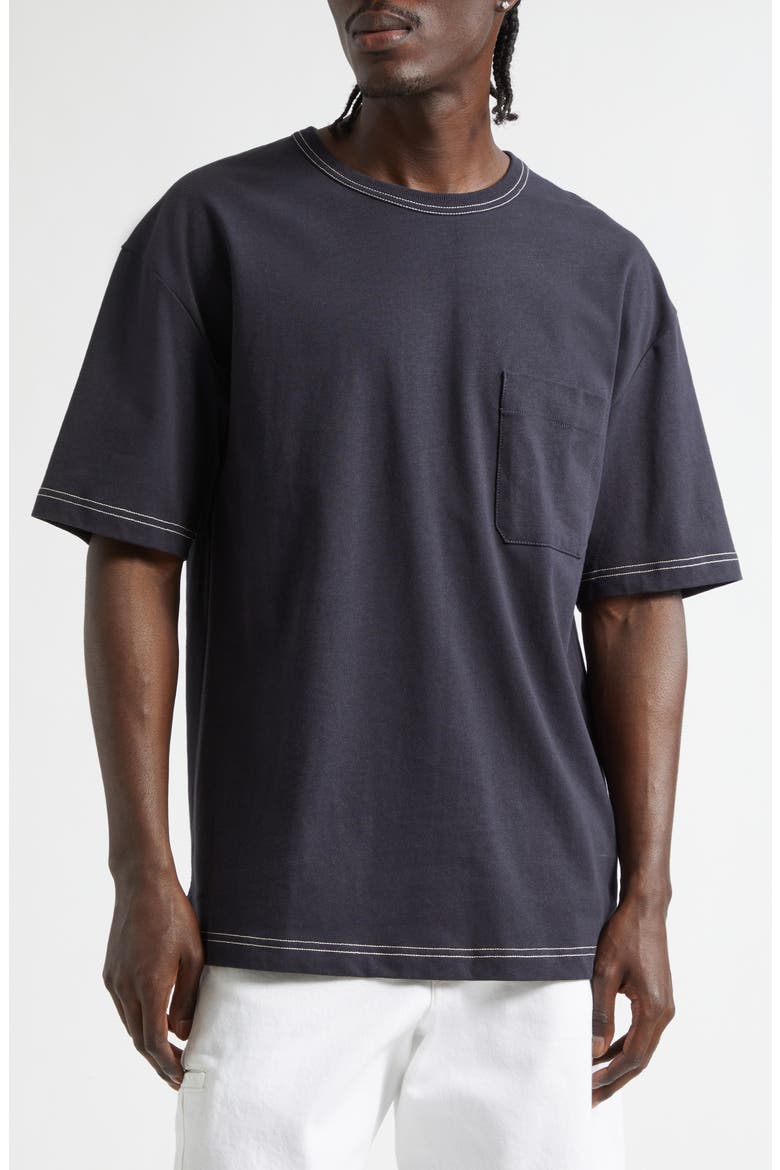 Boxy Cotton & Linen T-Shirt, Main, color, URCHIN