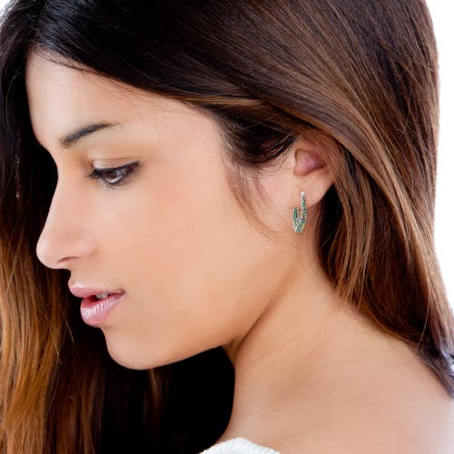 Crystalogy Multi-color Crystal Inside Out Oval Shape Hoop Earrings, Silver Plated, 1.2" In Multi