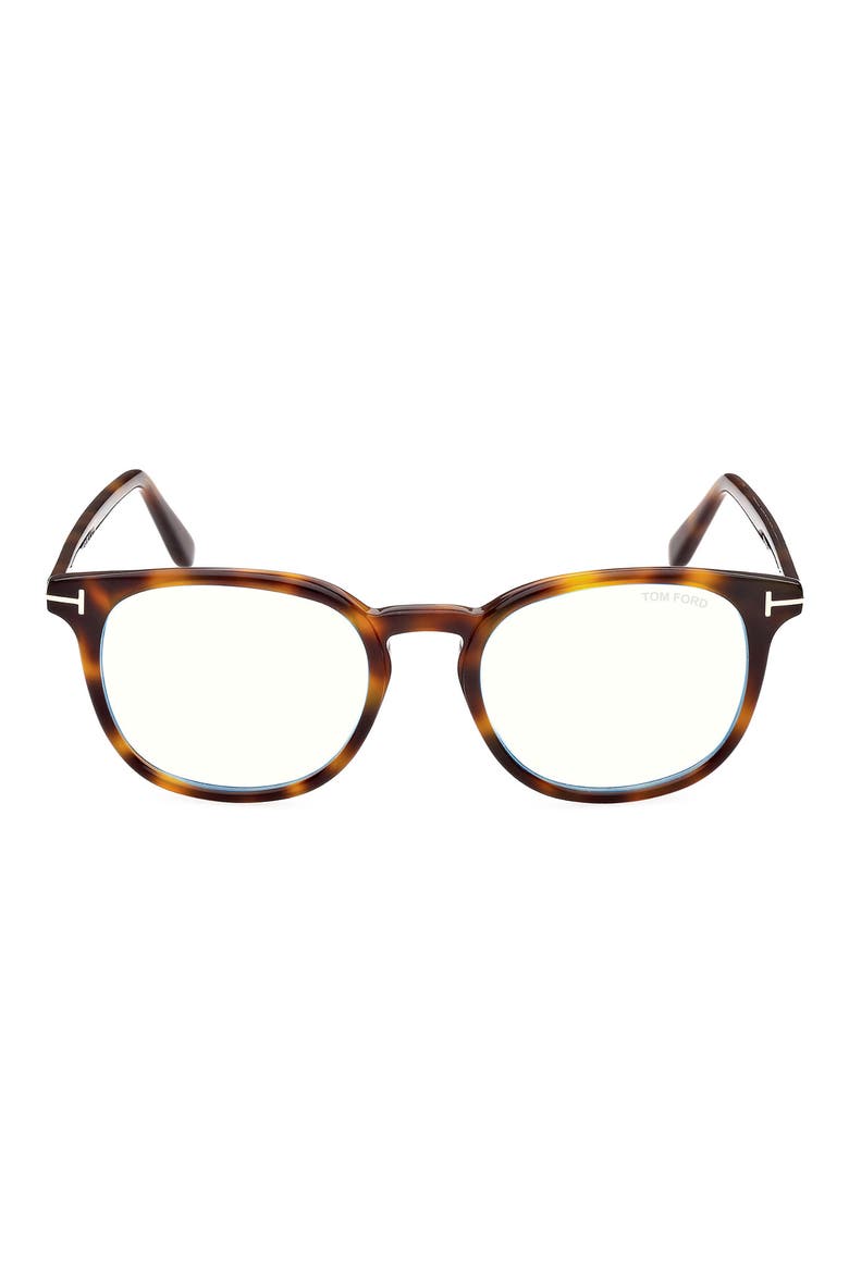 52mm Round Blue Light Blocking Reading Glasses, Main, color, SHINY GUNMETAL/ SMOKE POL