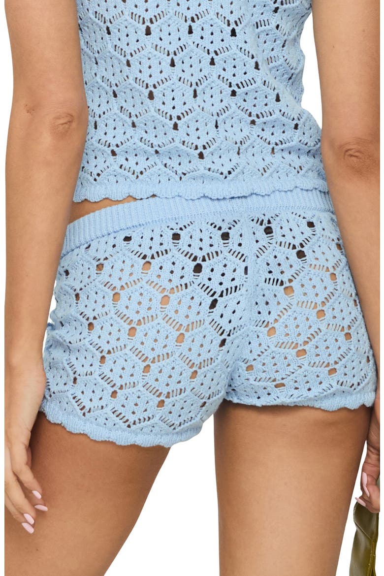 Sun Still Shines Pointelle Stitch Button-Up Top & Shorts, Alternate, color, BLUE