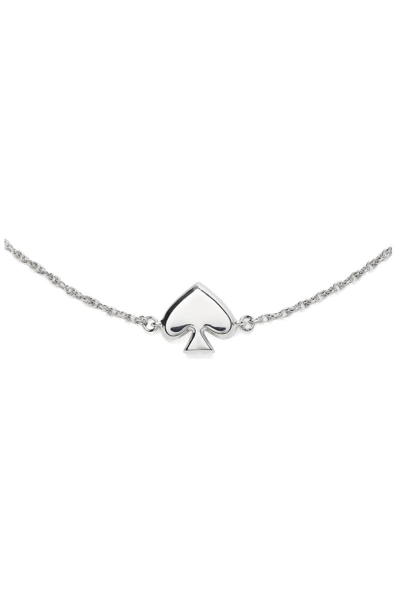 spade charm slider bracelet, Alternate, color, SILVER