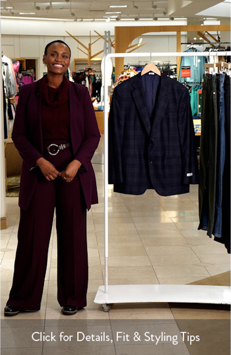 Flynn Classic Fit Navy Windowpane Check Wool Sport Coat, sales video thumbnail