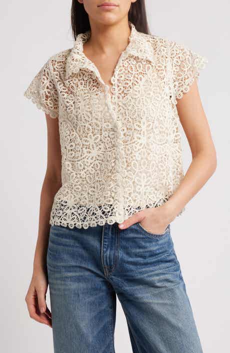 The Lattice Lace Button-Up Shirt