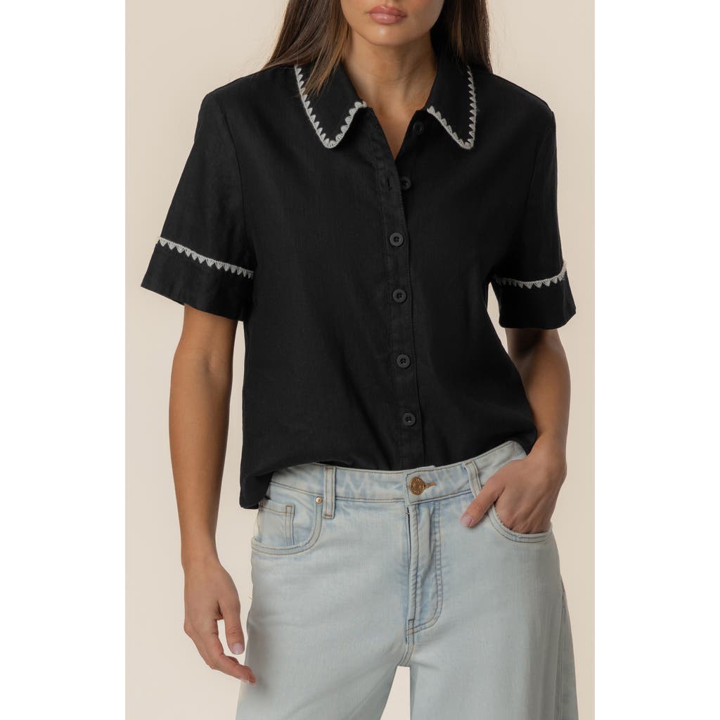 Kut From The Kloth Marisol Linen Blend Button-up Shirt In Multi