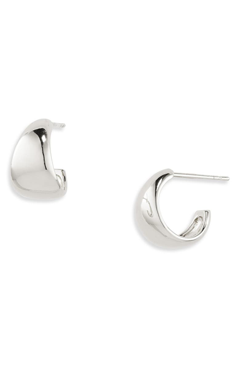 NORDSTROM RACK Tapered Chubby Hoop Earrings, Main, color, Silver