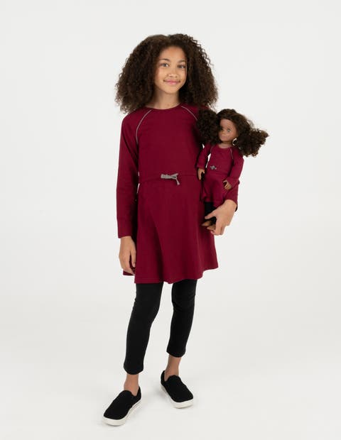 Girls Bow Tie Dress with Matching Doll Dress