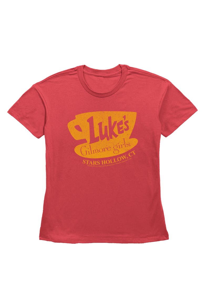 Women's Luke's Stars Hollow Sign Short Sleeve Straight Fit T-Shirt, Main, color, Red