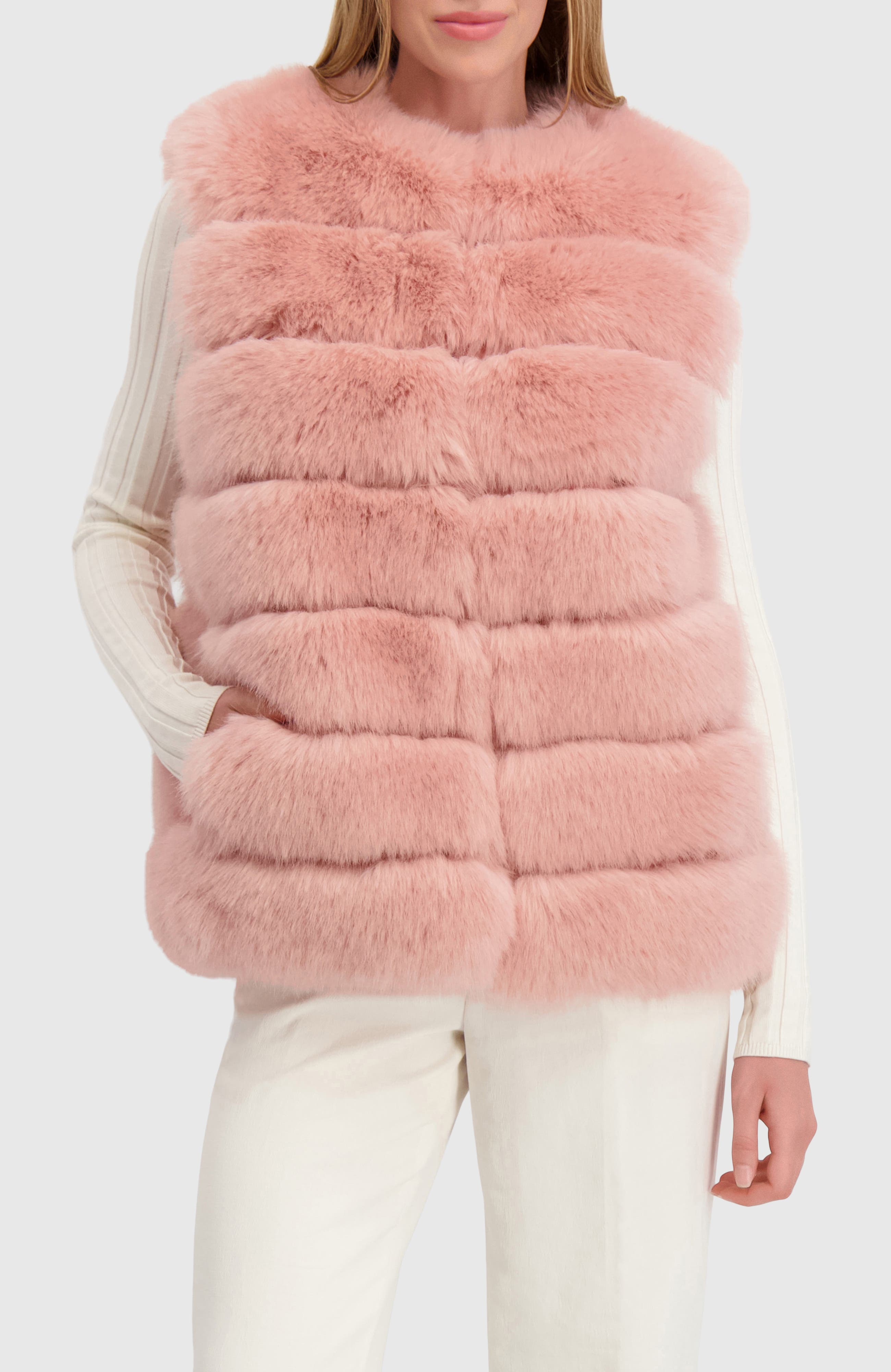 Lyla Grant Fur-Free Fox (Faux Fur) Horizontal Vest (Women) | Nordstrom