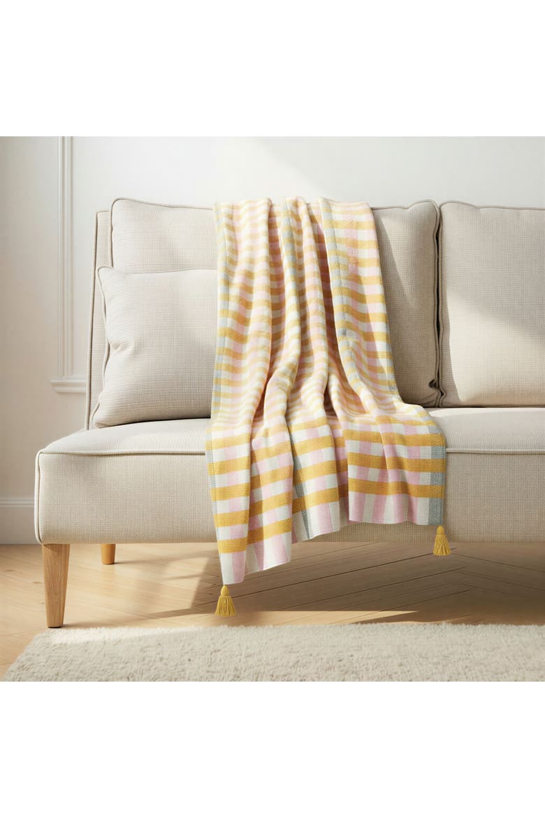 Jacquard Throw with Tassels, Alternate, color, Orange