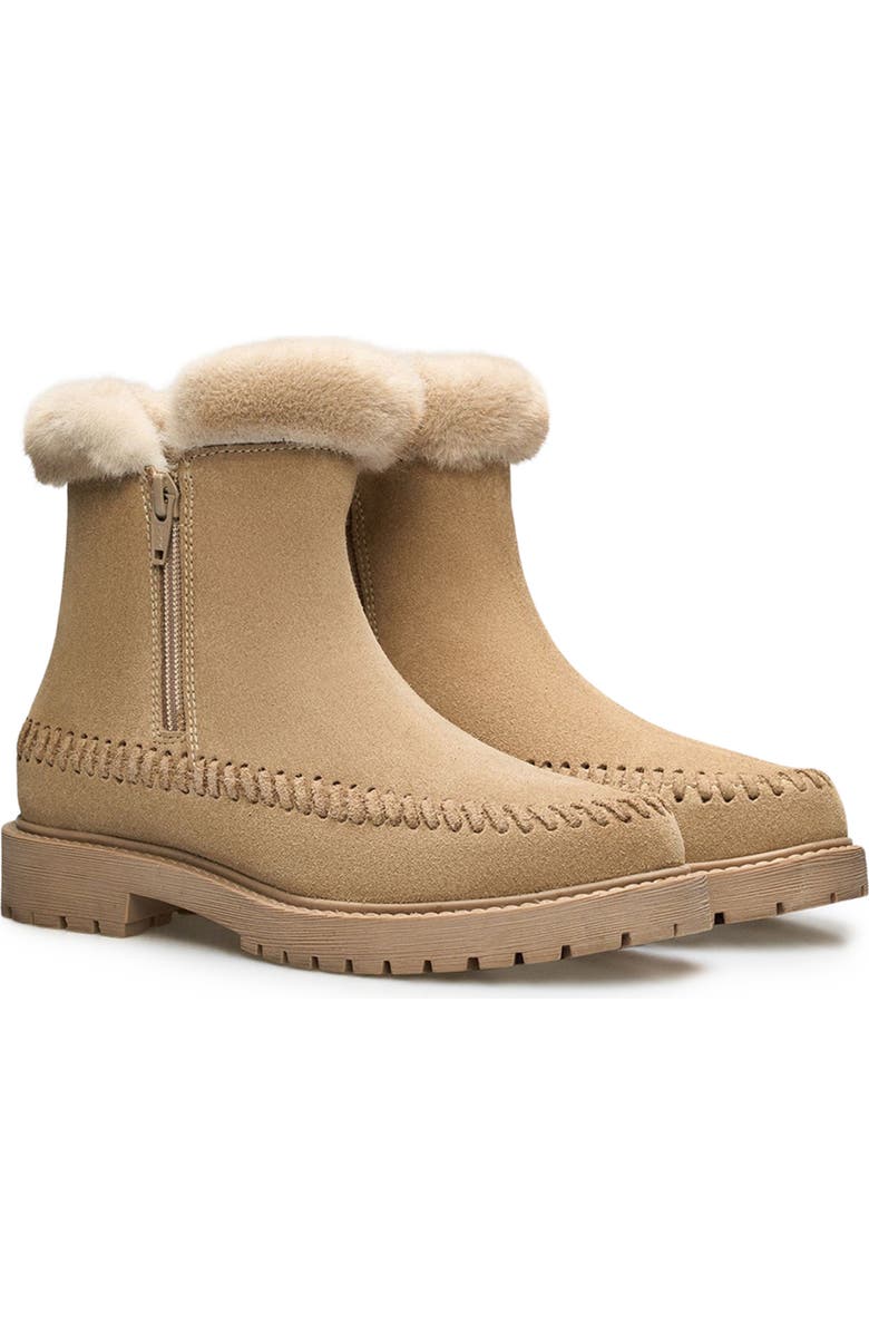 Jelavu Jenny Faux Fur Lined Whipstitch Suede Boot, Main, color, Sand