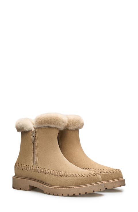 Jenny Faux Fur Lined Whipstitch Boot (Women)