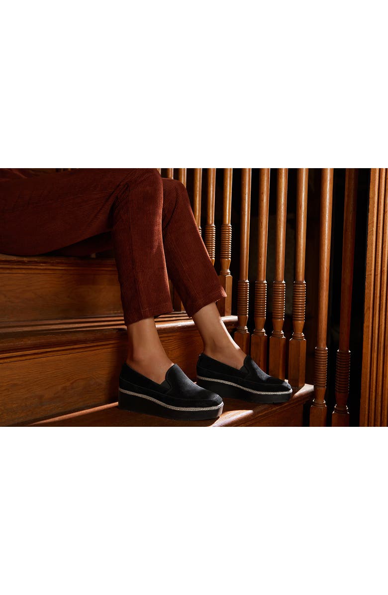 Donald Pliner Wallis Platform Wedge Loafer, Alternate, color, Black