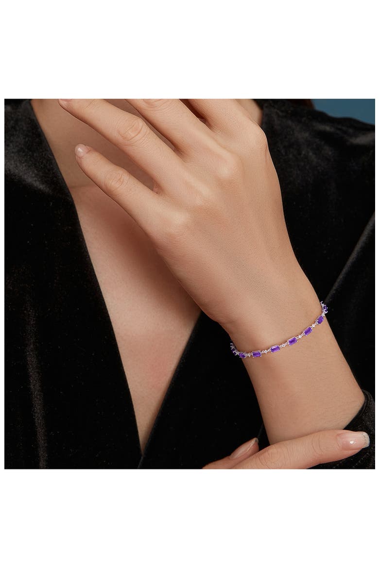African Amethyst & White Topaz Bracelet, Alternate, color, PURPLE
