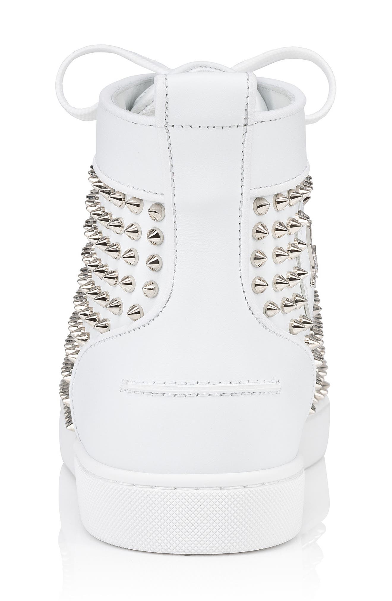 Louis Allover Spikes High Top Sneaker, Alternate, color, WHITE/ SILVER