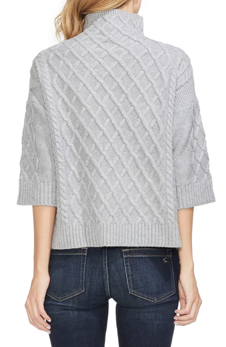Vince Camuto Cable Stitch Funnel Neck Sweater, Alternate, color, 