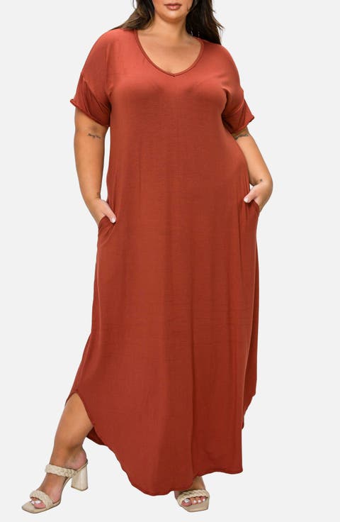 Short Sleeve Jersey Maxi Dress