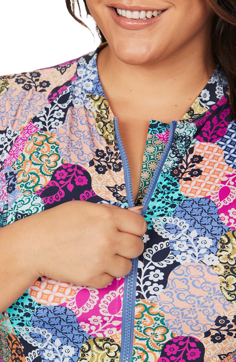 Artesands Salmagundi Seraut Sunsafe Zip Front Rashguard, Alternate, color,