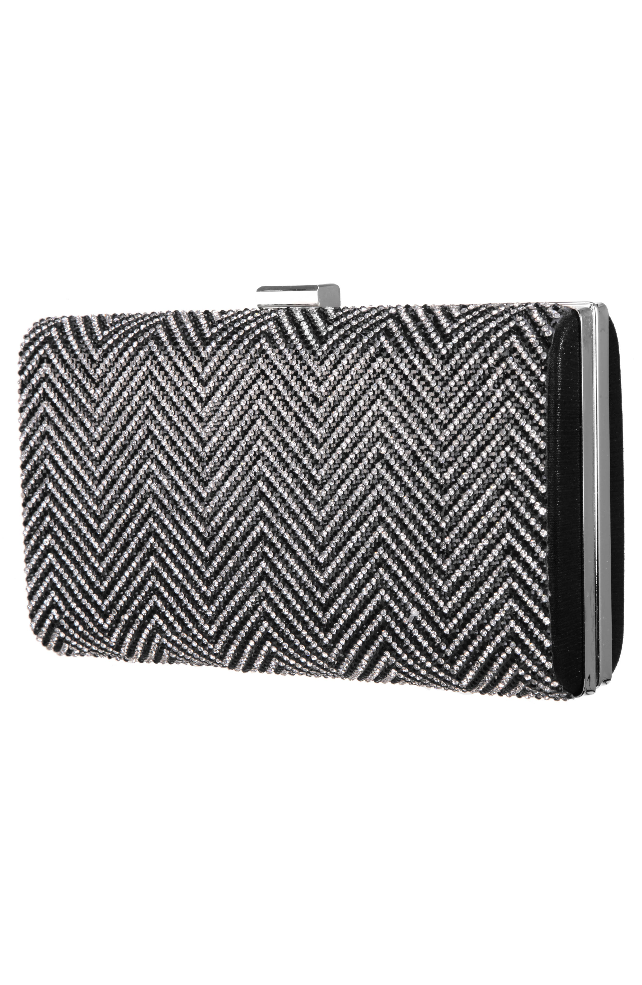 Nina Laken Crystal Embellished Box Clutch, Alternate, color, 