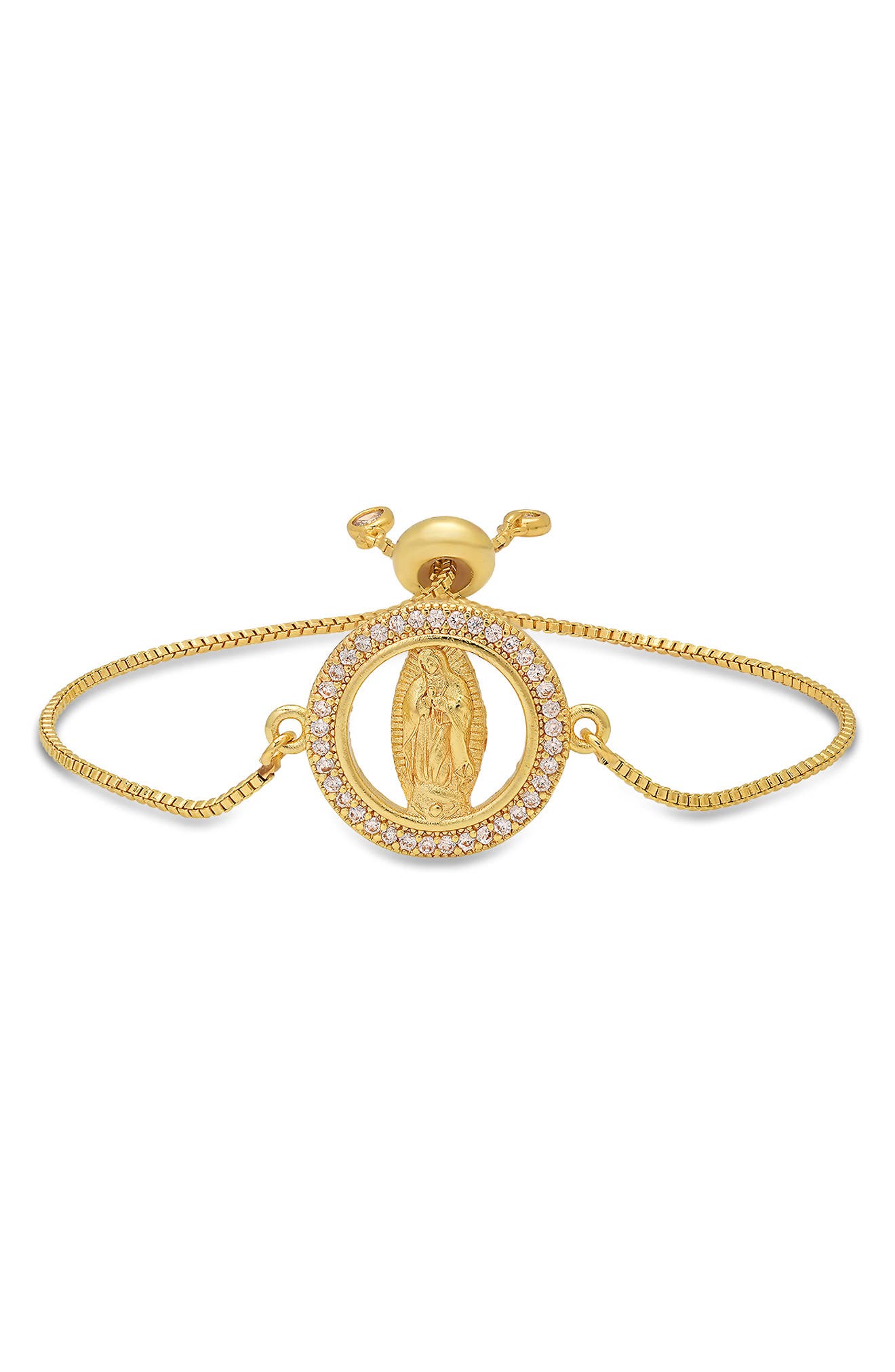 HMY JEWELRY Our Lady Pavé CZ Halo Slide Bracelet
