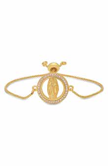 Our Lady Pavé CZ Halo Slide Bracelet