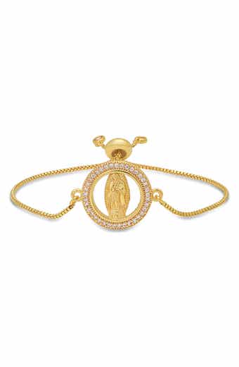 HMY JEWELRY Our Lady Pavé CZ Halo Slide Bracelet